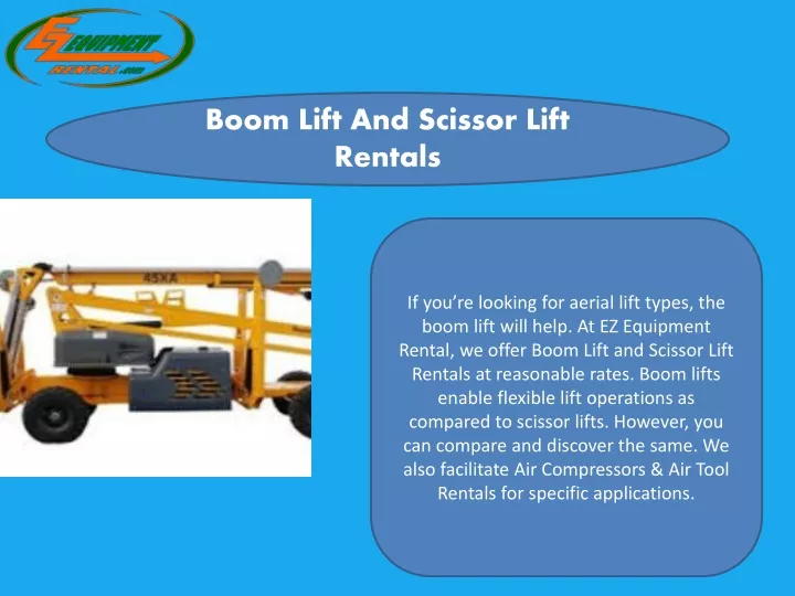 boom lift and scissor lift rentals