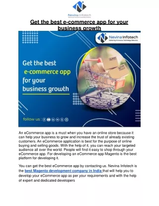get the best e commerce app for your business