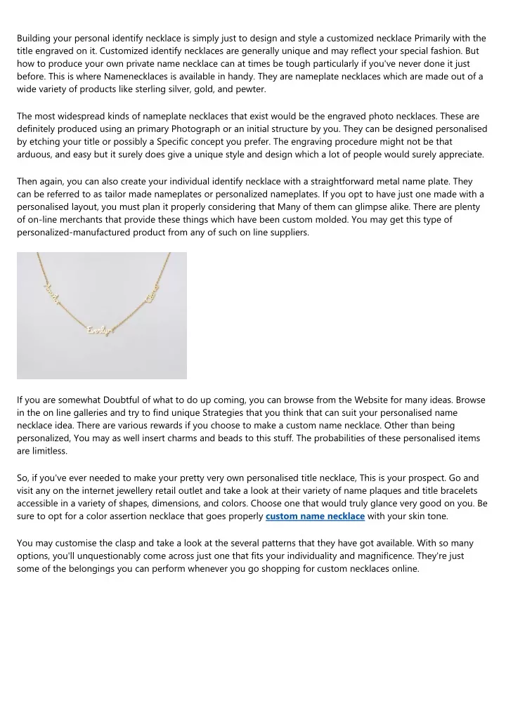 building your personal identify necklace