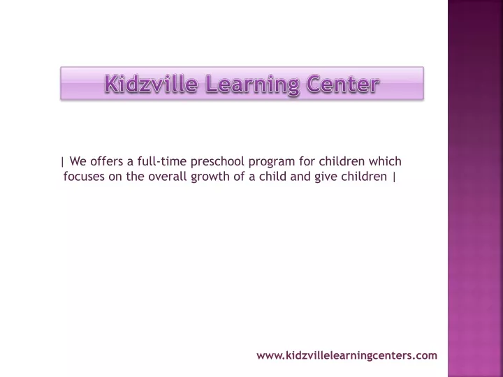 kidzville learning center