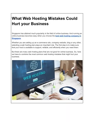 what web hosting mistakes could hurt your business
