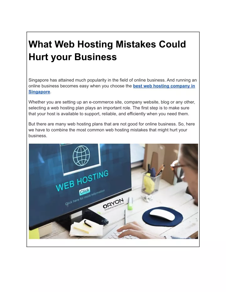 what web hosting mistakes could hurt your business