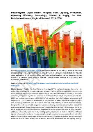 polypropylene glycol market analysis plant