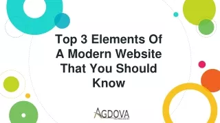 top 3 elements of a modern website that you should know