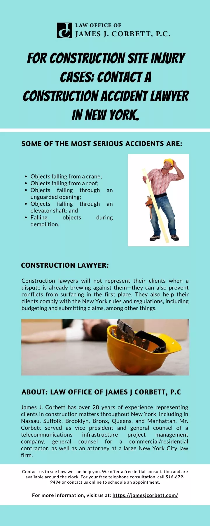 for construction site injury cases contact
