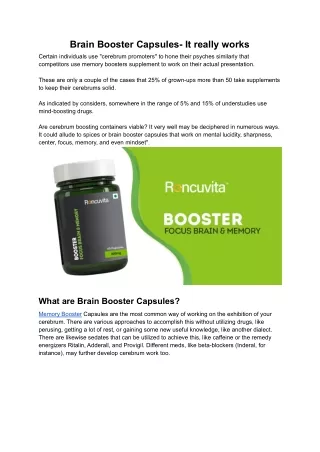 brain booster capsules it really works