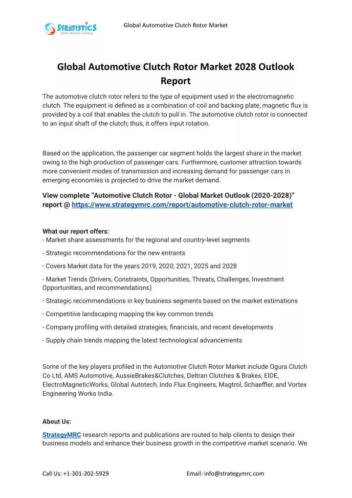 global automotive clutch rotor market