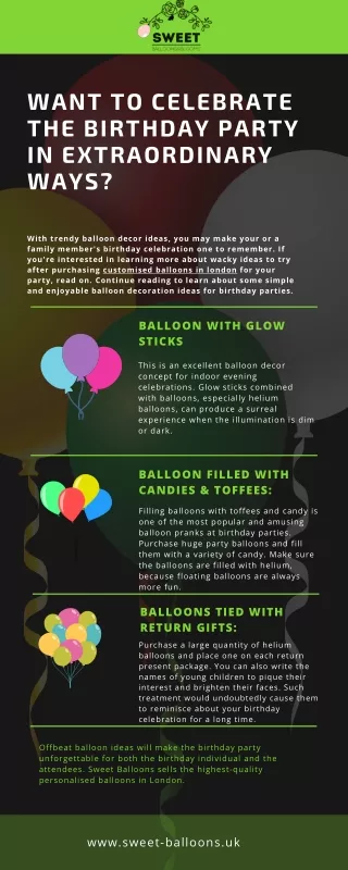Want To Celebrate The Birthday Party In Extraordinary Ways