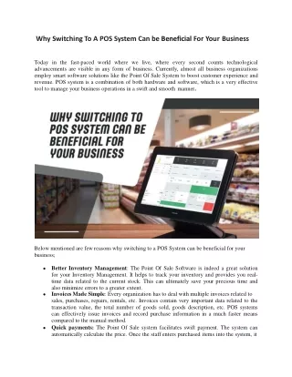 why switching to a pos system can be beneficial