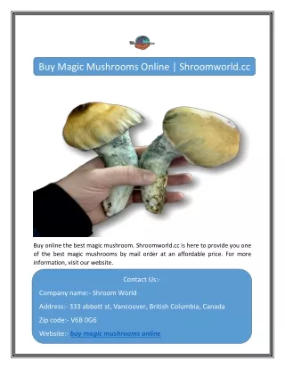 Buy Magic Mushrooms Online | Shroomworld.cc