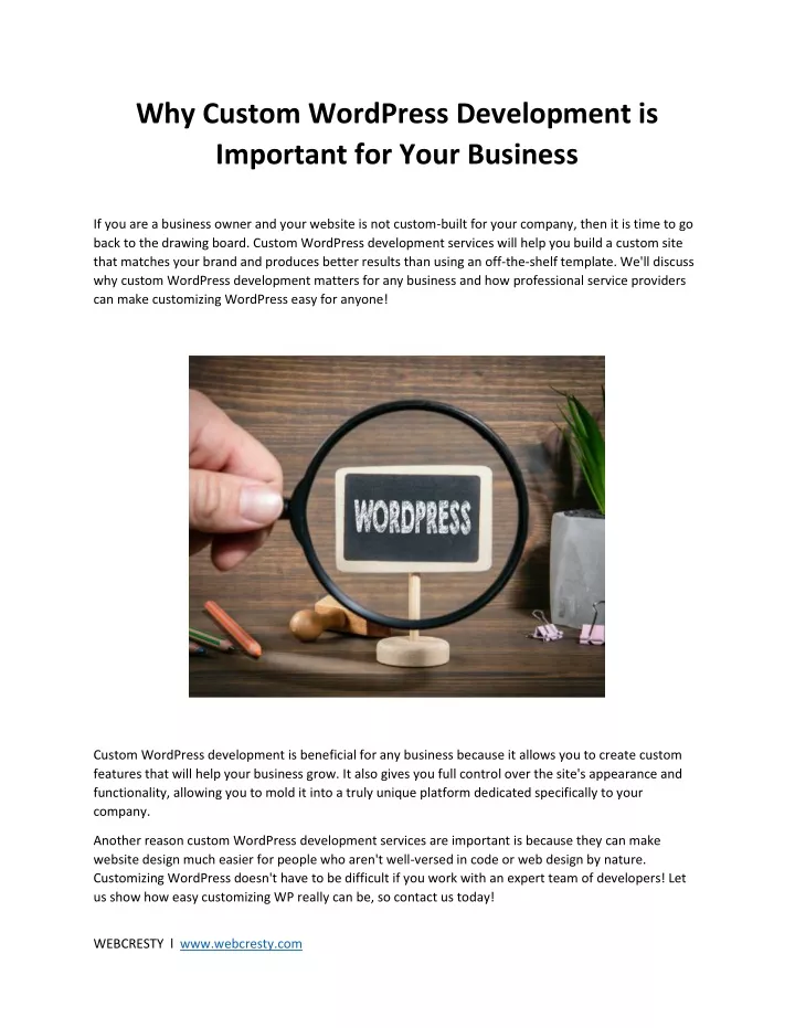 why custom wordpress development is important