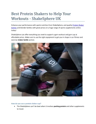 Best Protein Shakers to Help Your Workouts - ShakeSphere UK