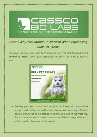 Here’s Why You Should Go Natural When Purchasing Bulk Pet Treats