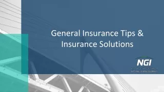 General Insurance Tips & Insurance Solutions