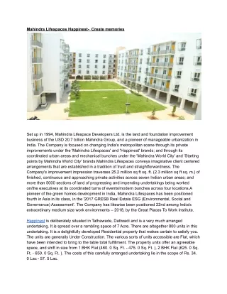 mahindra lifespaces happinest create memories