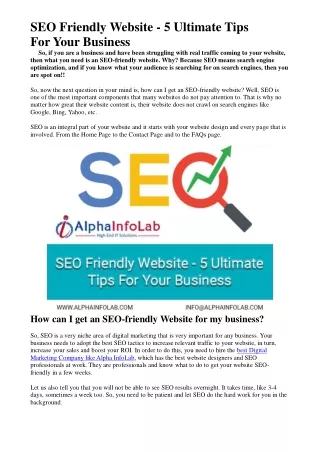 SEO Friendly Website Development