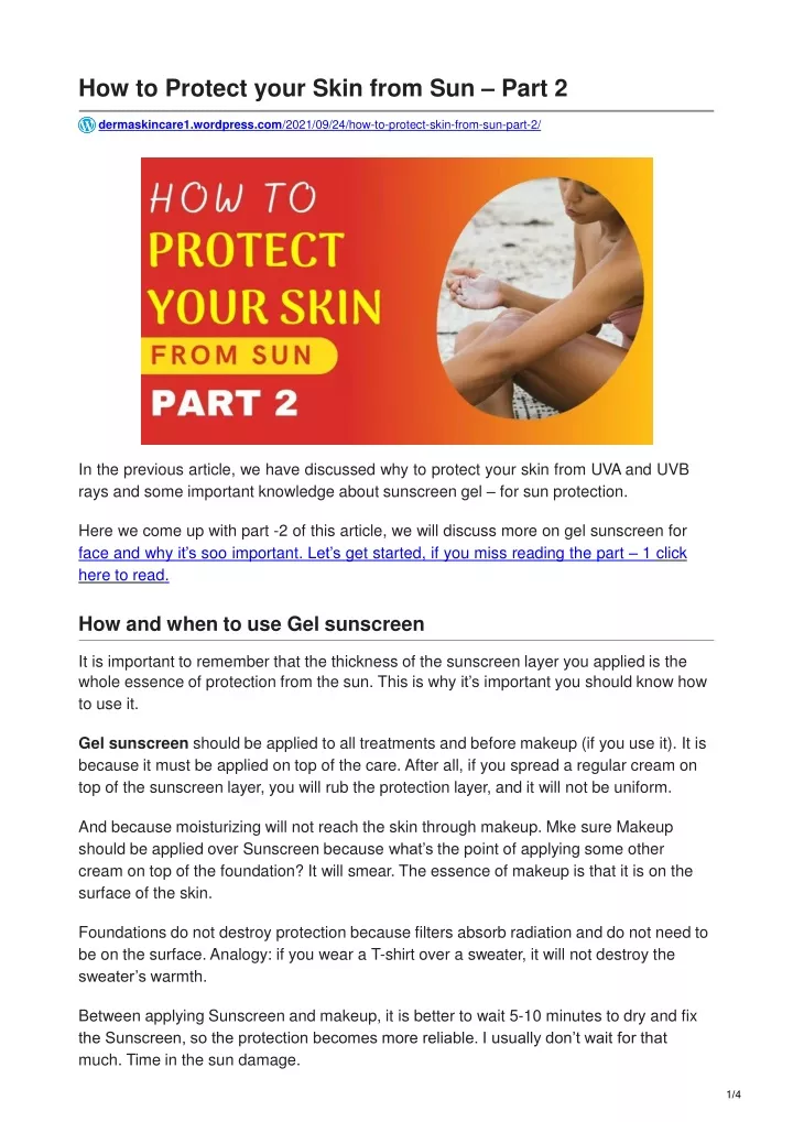 how to protect your skin from sun part 2