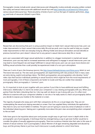 pornographic movies include erotic sexual