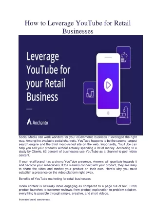 How to Leverage YouTube for Retail Businesses