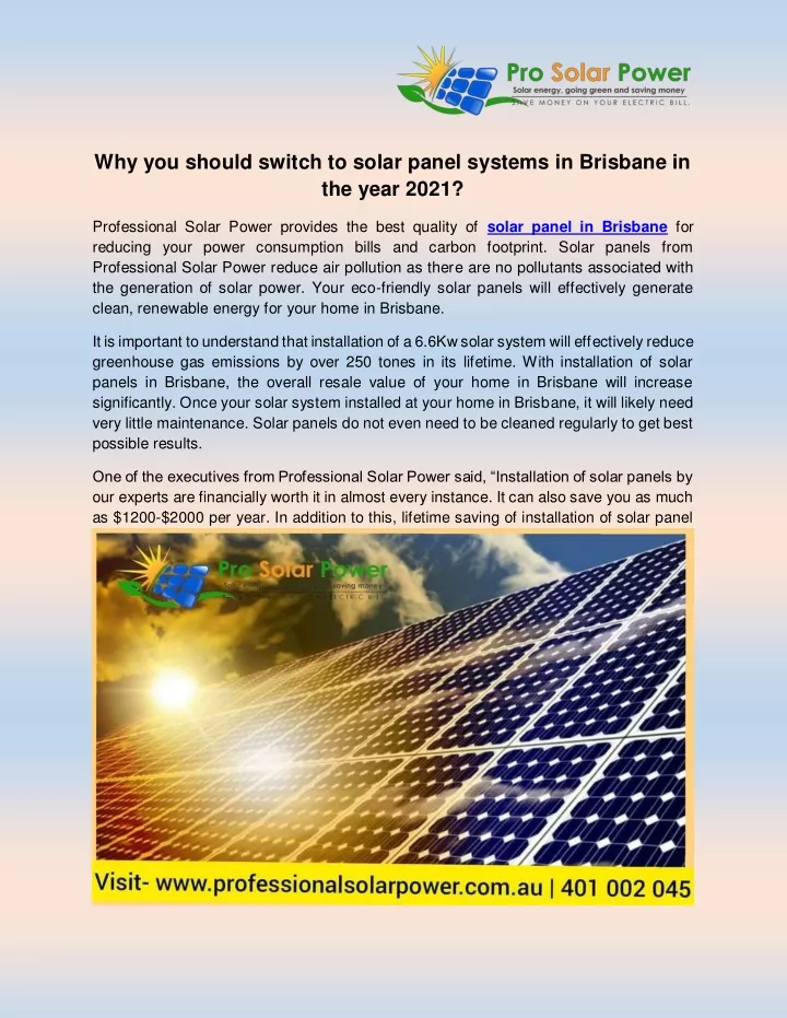 why you should switch to solar panel systems