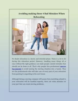 avoiding making these 4 bad mistakes when