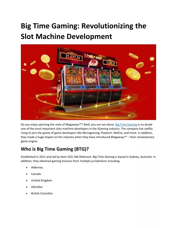 big time gaming revolutionizing the slot machine