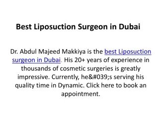 best liposuction surgeon in dubai