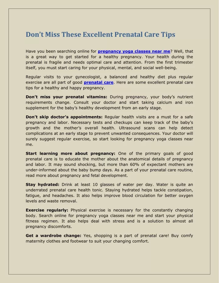 don t miss these excellent prenatal care tips