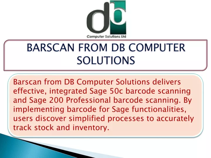 barscan from db computer solutions