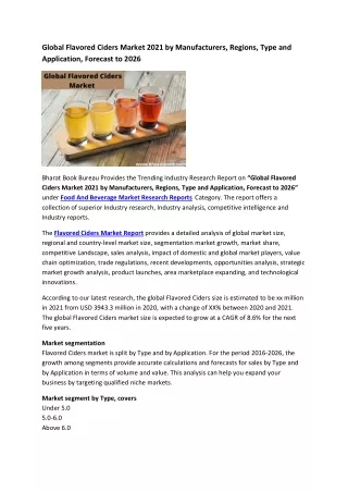 global flavored ciders market 2021