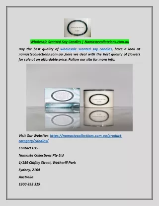 Wholesale Scented Soy Candles | Namastecollections.com.au