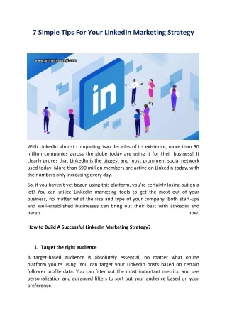 (PDF) 7 Simple Tips For Your LinkedIn Marketing Strategy