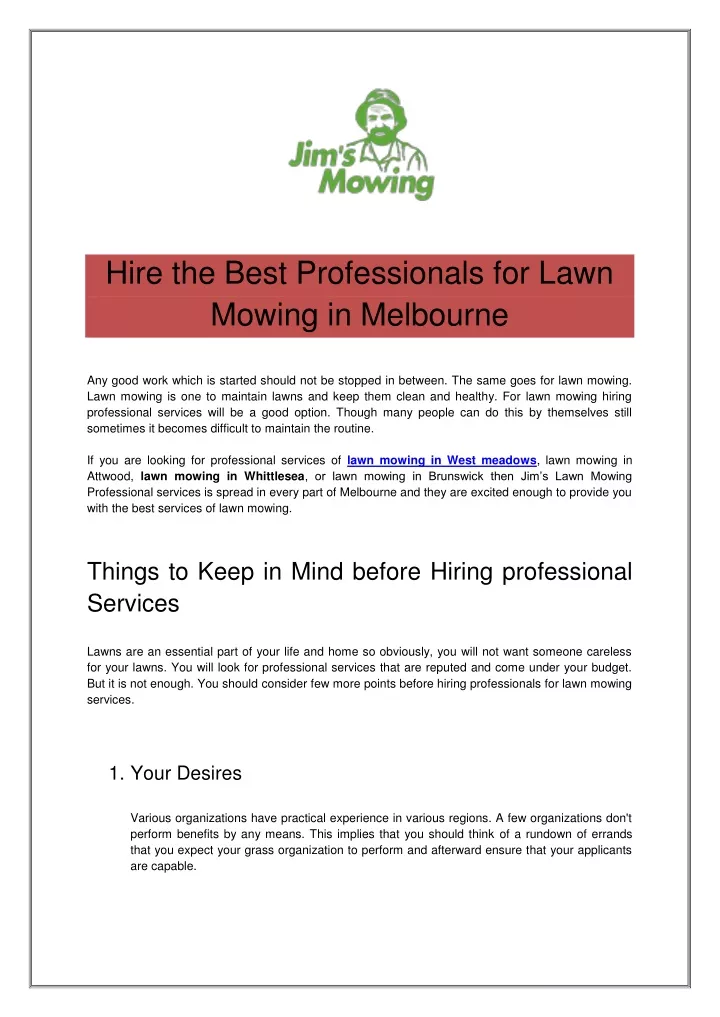 hire the best professionals for lawn mowing
