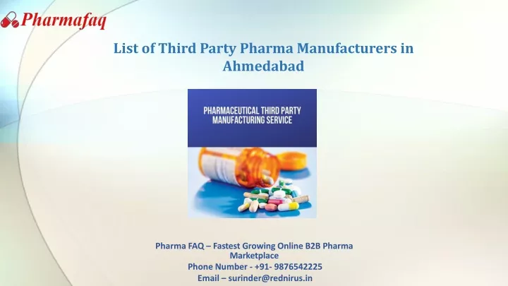 list of third party pharma manufacturers in ahmedabad