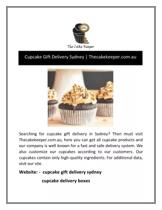 Cupcake Gift Delivery Sydney | Thecakekeeper.com.au