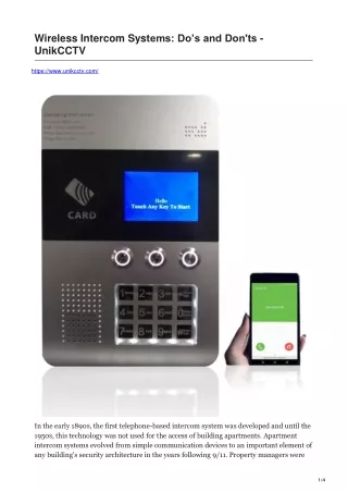 wireless intercom sys tems