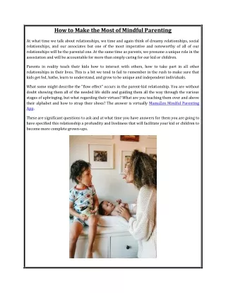 How to Make the Most of Mindful Parenting