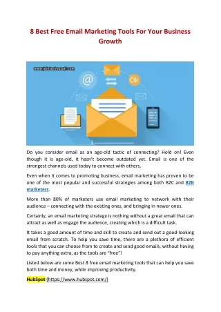 (PDF) 8 Best Free Email Marketing Tools for your Business Growth