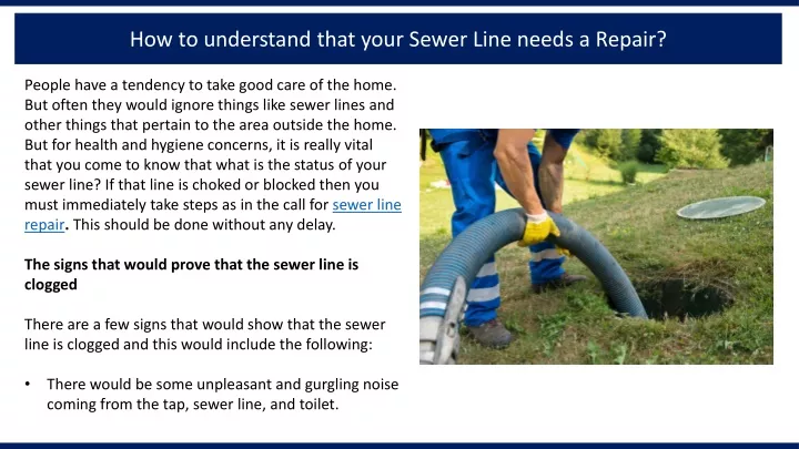 how to understand that your sewer line needs