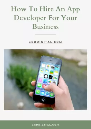 How To Hire An App Developer For Your Business