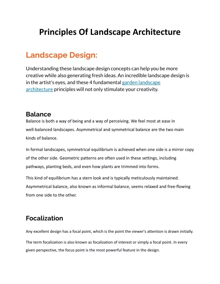 principles of landscape architecture