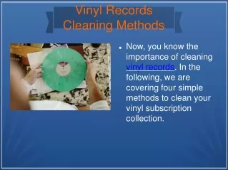 Vinyl Records Cleaning Methods