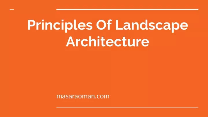 principles of landscape architecture