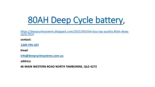 Buy the Top Quality 80AH Deep Cycle Battery at Affordable Prices