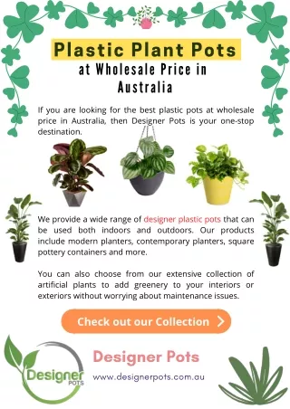 Plastic Plant Pots at Wholesale Price in Australia