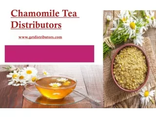 Distributorship Opportunity in Tea and Powder
