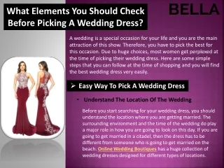 What Elements You Should Check Before Picking A Wedding Dress?