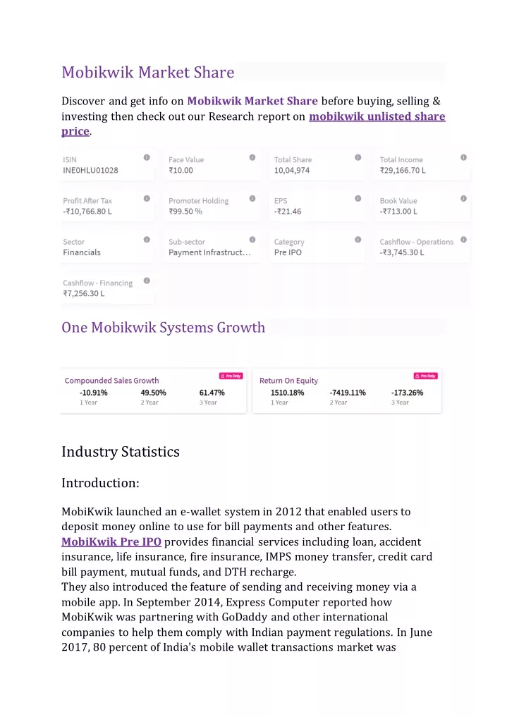 mobikwik market share