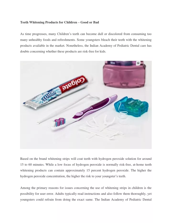 teeth whitening products for children good or bad