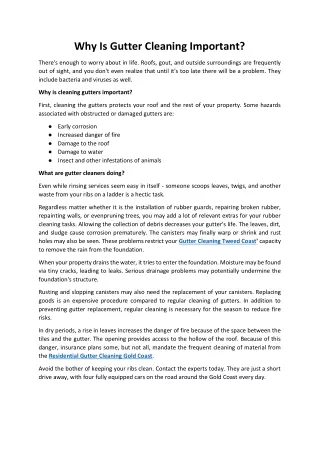 why is gutter cleaning important